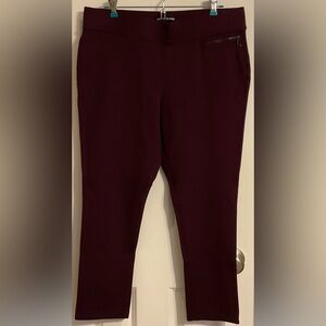 DKNY Women's Cropped Pants in Deep Burgundy